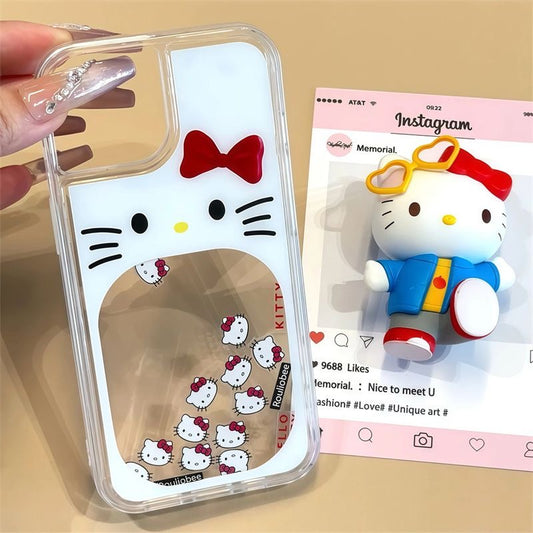 Liquid Quicksand Kitty Phone Case for iPhone