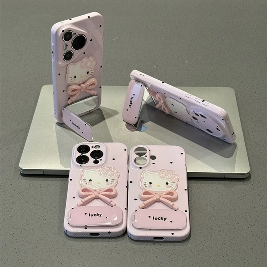 Pink Kitty phone case with mirror
