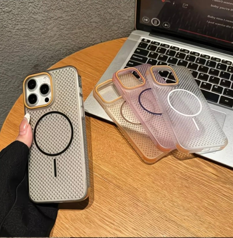 Hollow magnetic heat dissipation Apple phone case
