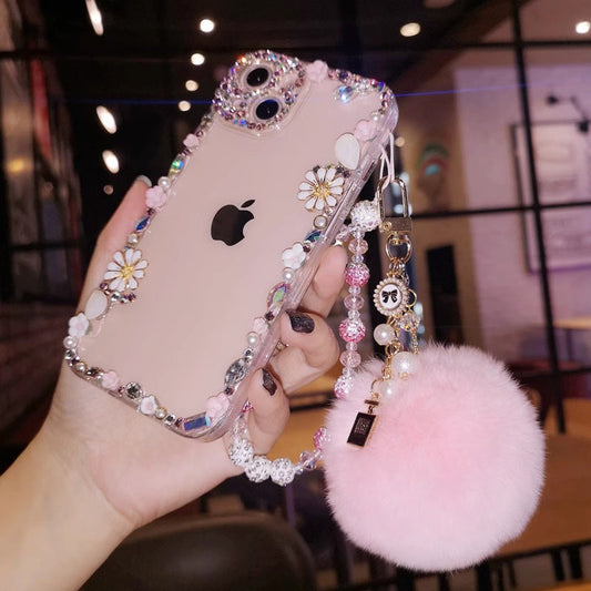 Handmade iPhone Case Minimalist Bling Diamond Back Cover Case for iPhone 16 15 14 13 12 11 Plus Pro Max