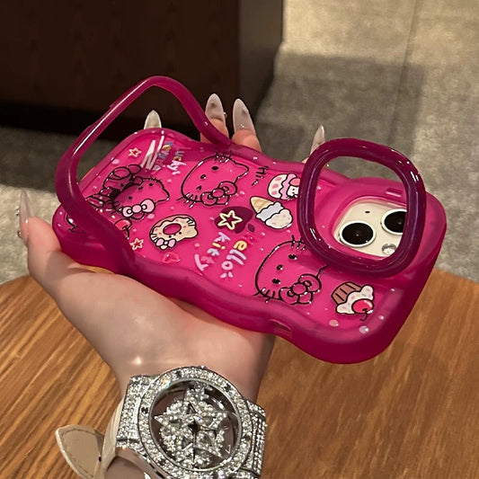 Dessert Kitty Cat Invisible Dual Stand Phone Case