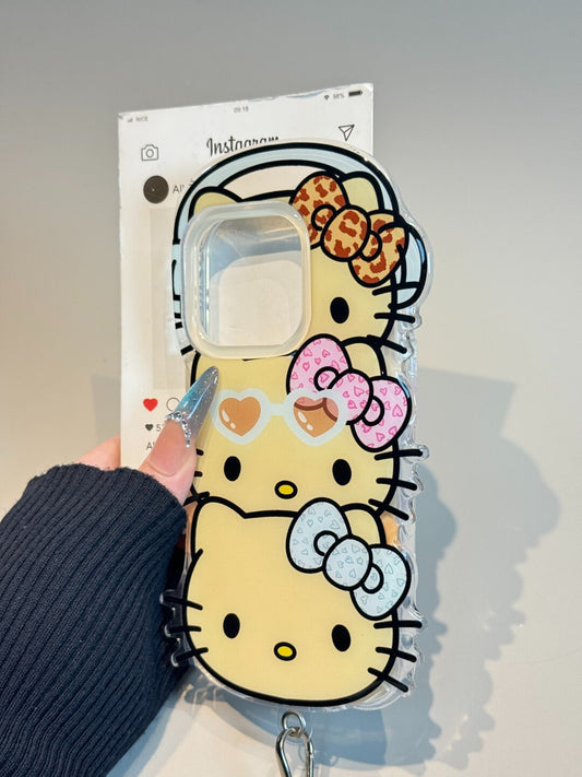 Designs Cute Kitty Cat Kawaii Case for iPhone 16 15 14 13 Pro Max Plus