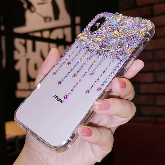 Handmade iPhone Case Luxury Bling Diamond Minimalist Back Cover Case for iPhone 16 15 14 13 12 11 Plus Pro Max