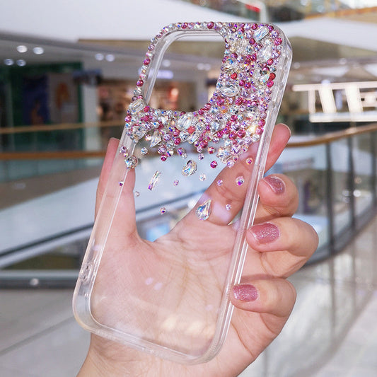 Handmade iPhone Case Luxury Bling Diamond Minimalist Back Cover Case for iPhone 16 15 14 13 12 11 Plus Pro Max