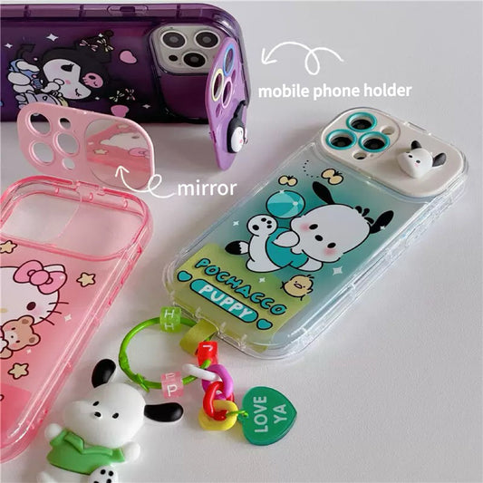 3D Sanrio flip mirror stand phone case