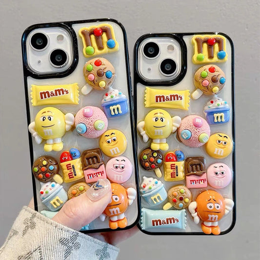 3D Chocolate Bean Snack Protective Case for iPhone 17 Air 16 15 14 13 12 11 Pro Max Plus X Xr 7 8