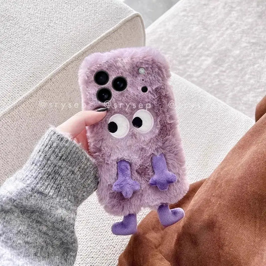 3D Monster Velvet Plush Phone Case for iPhone