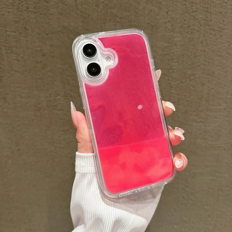 Liquid Quicksand Back Cover for iPhone Fluorescence Case
