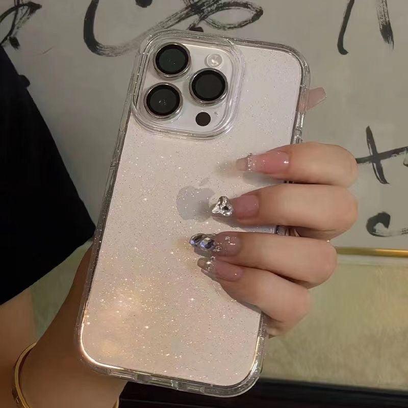 Transparent glitter phone case