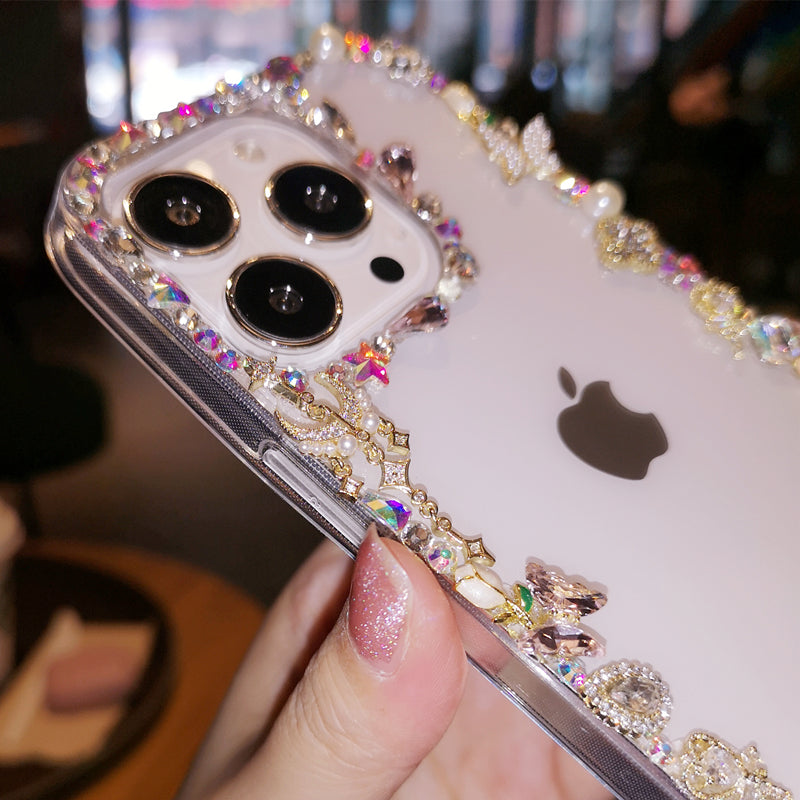 Étui iPhone minimaliste fait main avec accessoires de mode, coque arrière