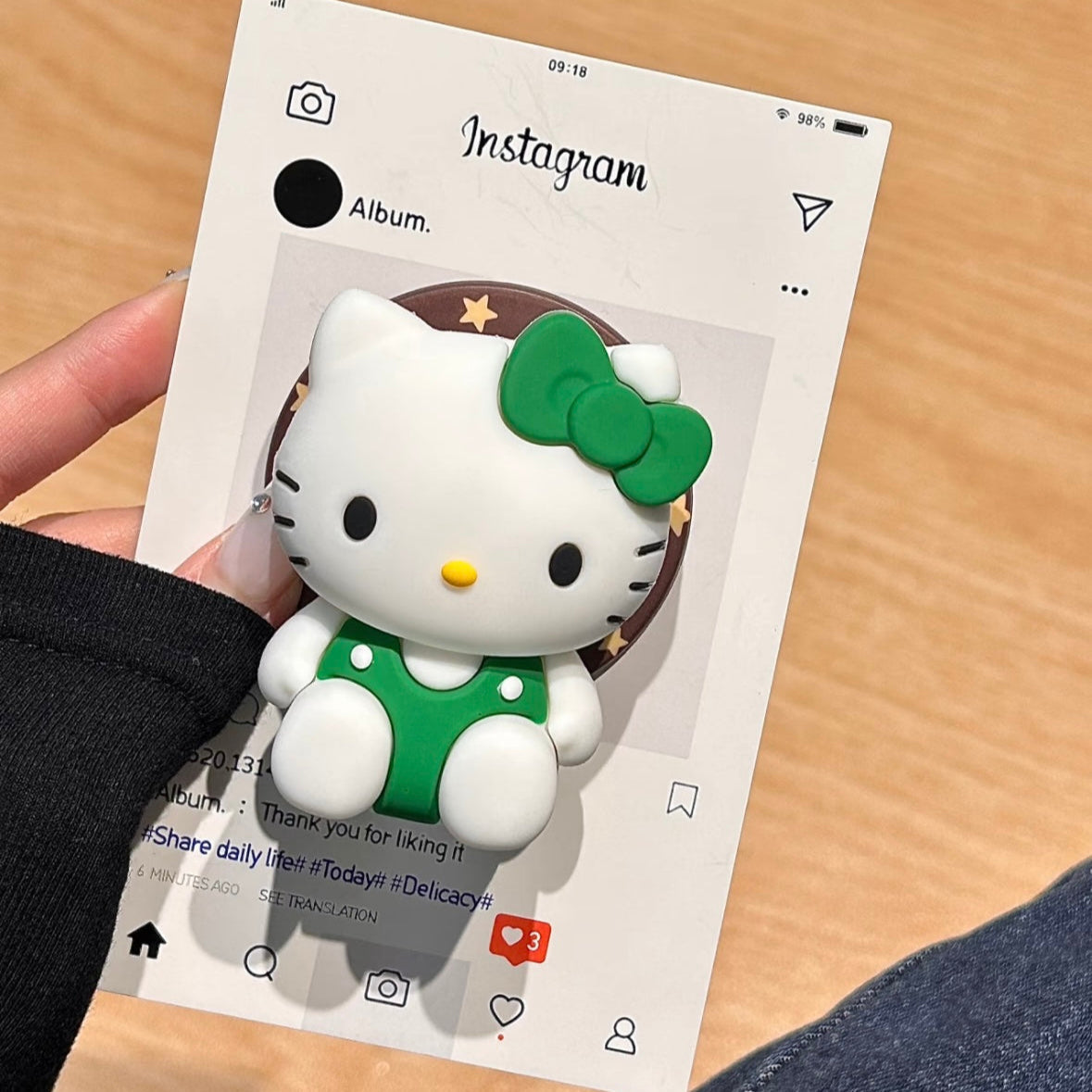 Green leopard print Kitty cat magnetic holder phone case