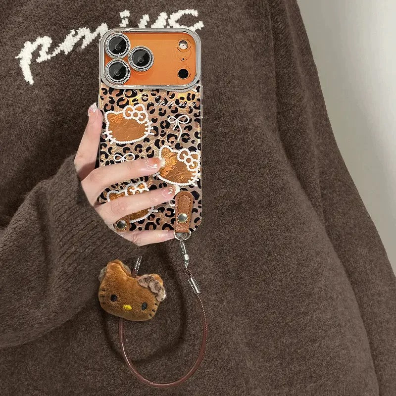 Leopard print Kitty phone case
