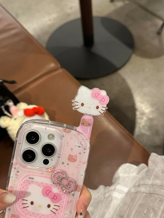 Kitty Pink Phone Shape Retro Design Cute Kawaii Phone Case