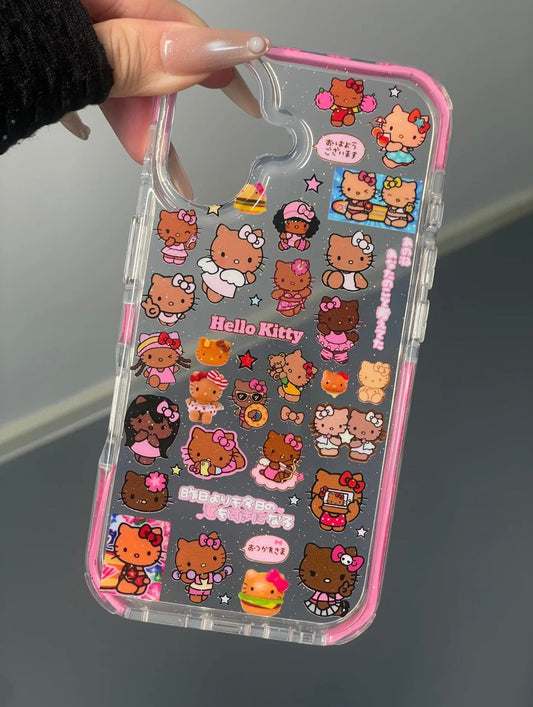 Coque de téléphone transparente Kitty Hawaii mignonne et kawaii