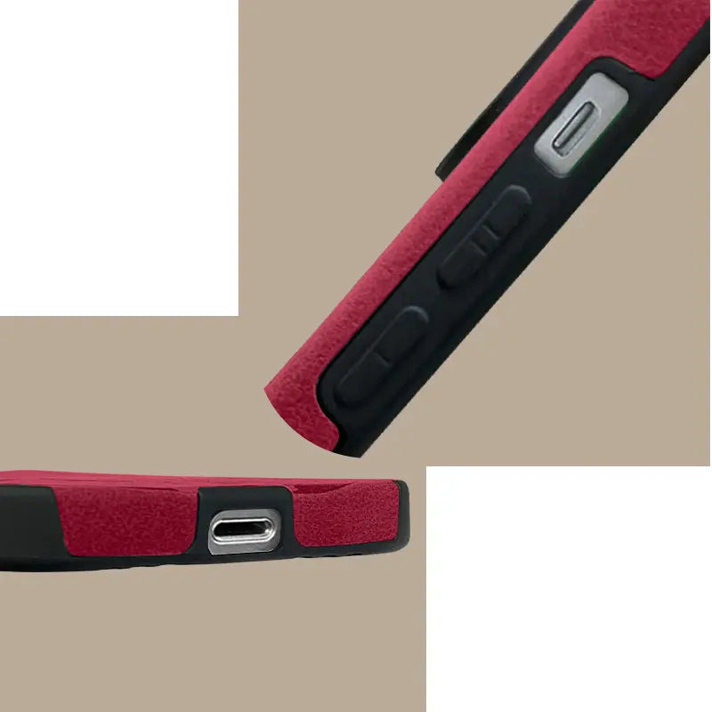 Bow Phone Case for iPhone With Heart Bead Charm Suede Back Cover