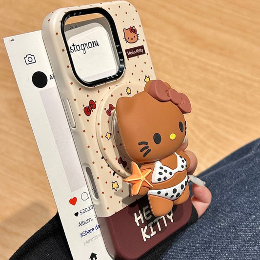 Cute Bikini Kitty Cat Magnetic Holder Phone Case