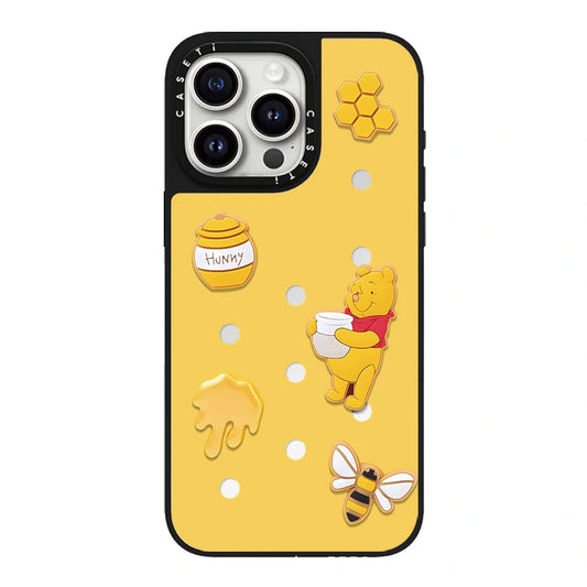 Cartoon Pooh Bear Artistic Floral Magsafe Phone Case For iPhone 17 16 14 15 12 13 Pro Max Plus 11