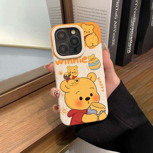 Cartoon Pooh Bear Cute Phone Case For iPhone 17 16 14 15 11 12 13 Pro Max Plus 16E