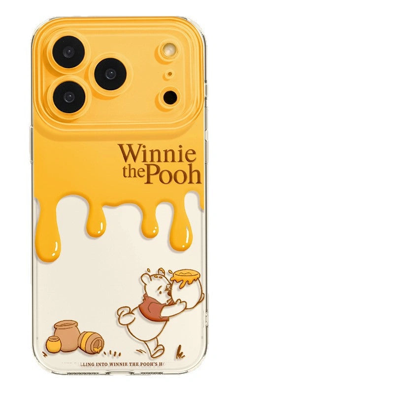 Cartoon Pooh Honey Bear Phone Case For iPhone 17 16 14 15 11 12 13 Pro Max Plus