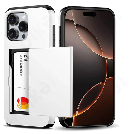 Multi-colors Card Slot Case For iPhone 17 16 15 14 13 12 11 Pro Max X XR XS 8 Plus Slim Dual Laye Protective Hidden Wallet Cover