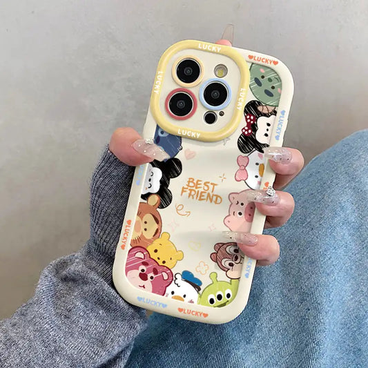 Cute Cartoon Phone Case for iPhone Back Cover With Phone Charm