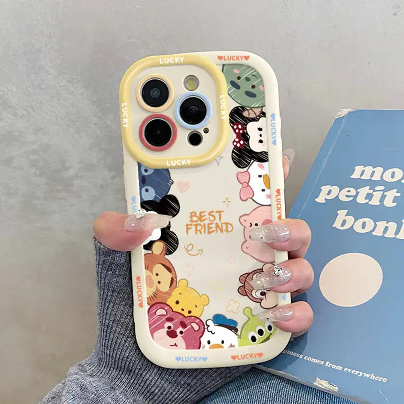 Cute Cartoon Phone Case for iPhone Back Cover With Phone Charm