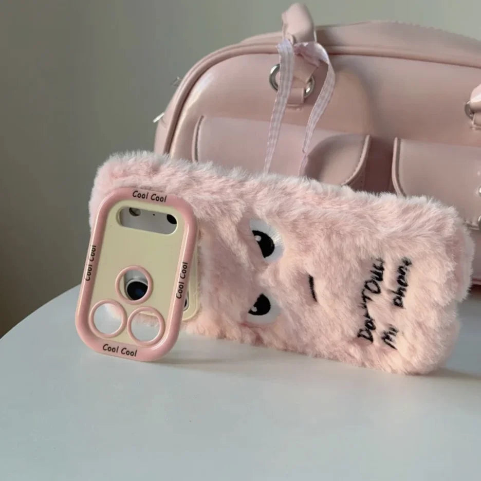 Cute Funny Velvet Phone Case For iPhone 17 16 15 14 13 12 11 Pro Max Plus