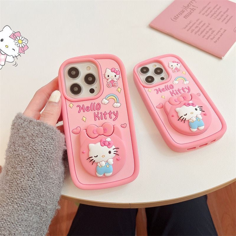 Cute Kitty Cat Mirror Stand Phone Case