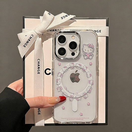 Cute Kitty bottle cap magnetic phone case