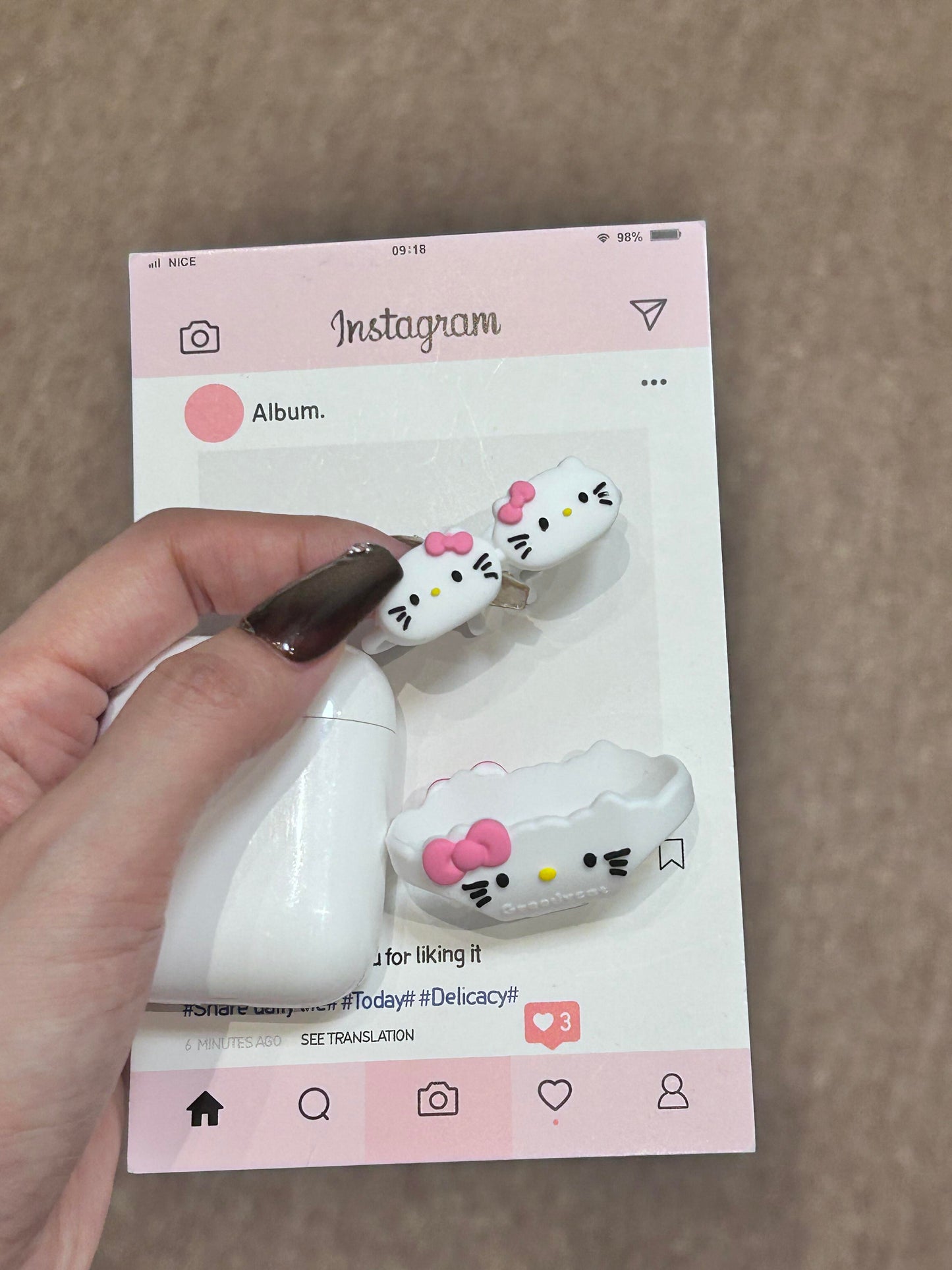 Kitty White Bikini Shape Cute Kawaii AirPods Case