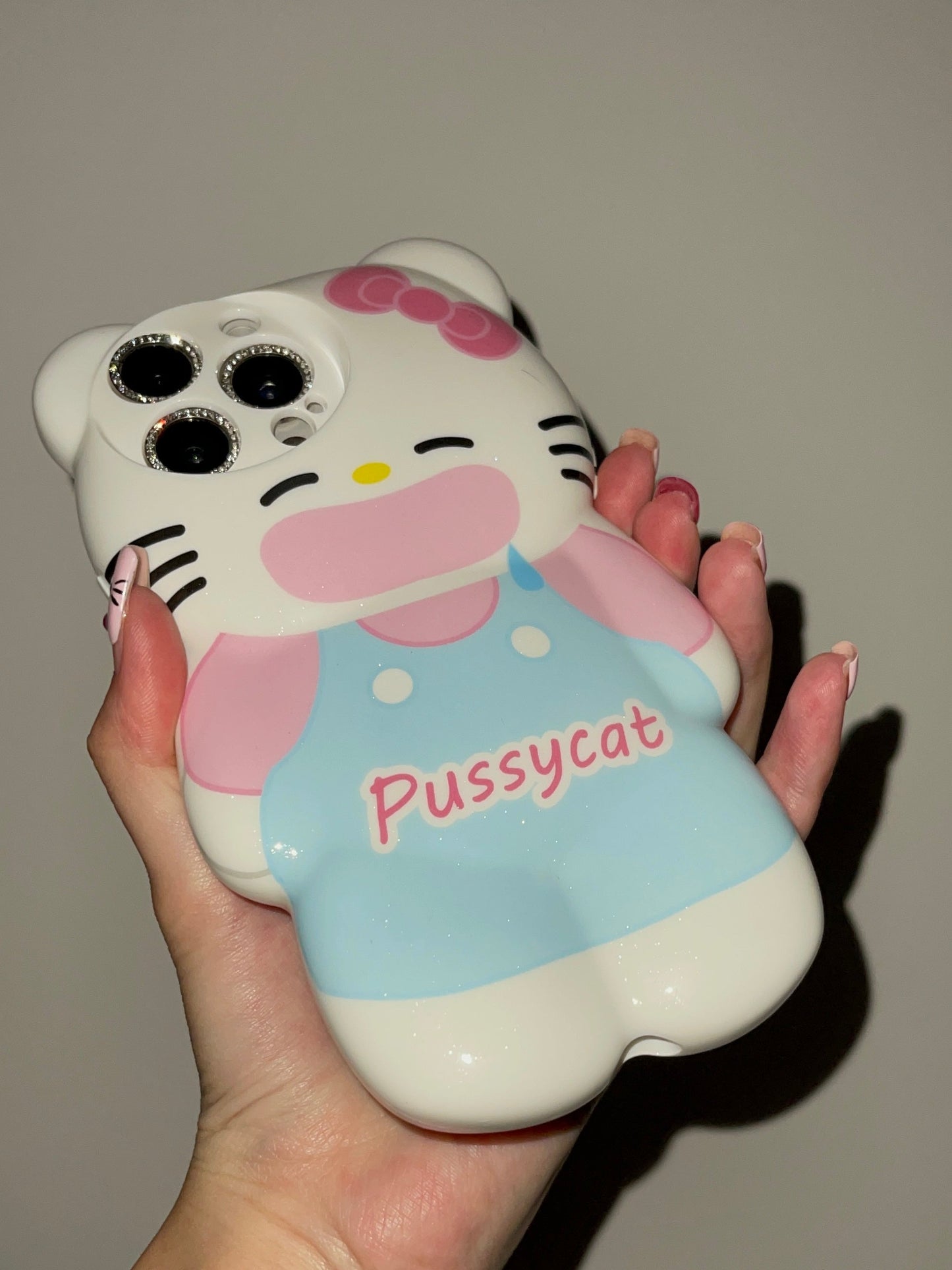 3D bear-shaped Drooling Kitty Cute Kawaii Phone Case For iPhone 15 Pro Max 14 13 12 11 Pro XR XS Max