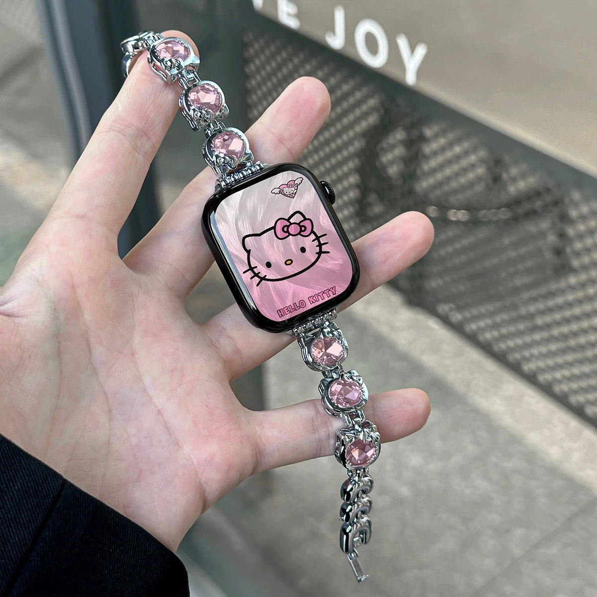 Kitty Shape Rhinestone Apple Watch Band Jewelry Metal Strap Bands for iWatch Series wb