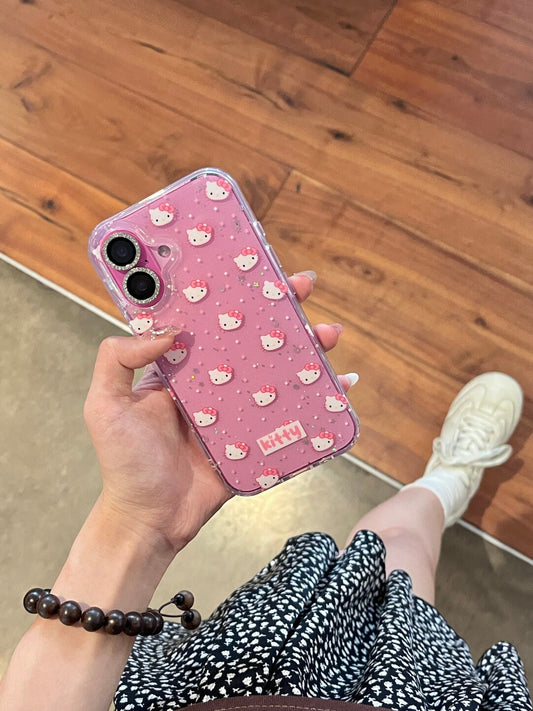 Kitty Glitter Clear Cute Kawaii Phone Case