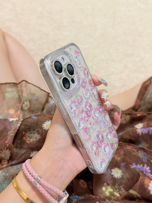 Kitty Handmade Stickers Clear Cute Kawaii Phone Case
