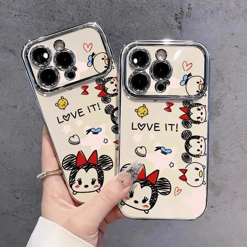 Kids Hand-drawn Sketches Cartoon Mick Mouse Plating iPhone Case