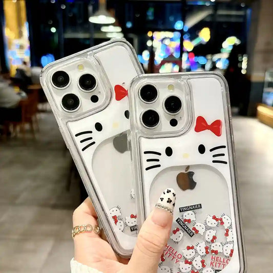 Liquid Quicksand Kitty Phone Case for iPhone
