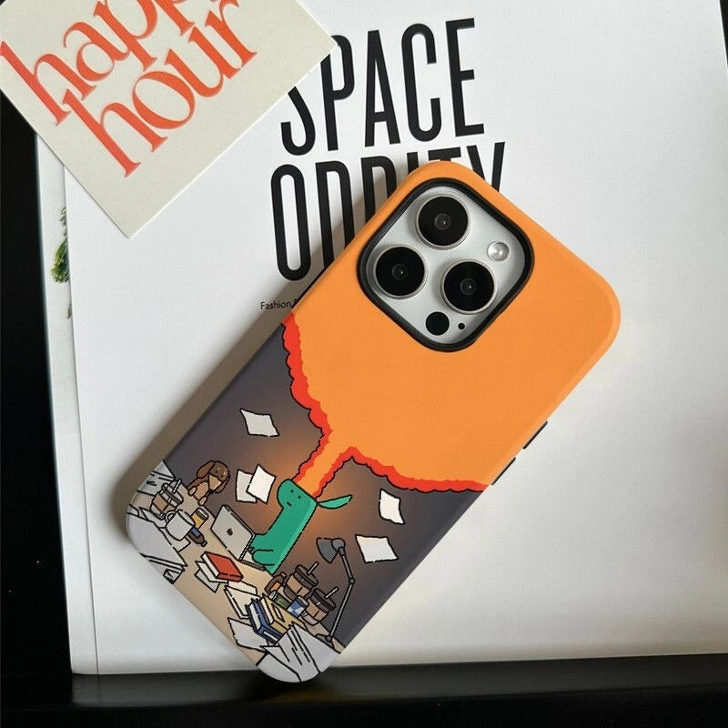 Matte Design Brainstorming iPhone Case Magnetic Phone Grip for MagSafe