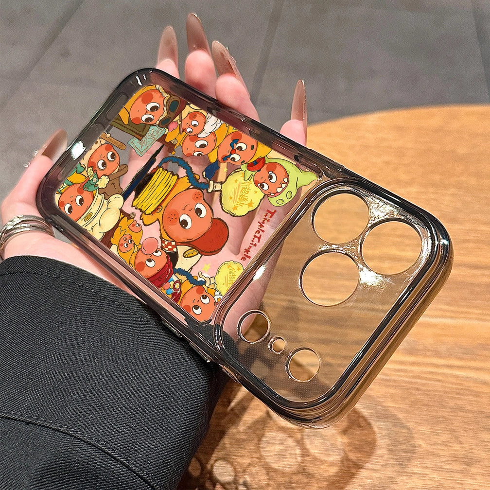 Cute Cartoon Twinkle Clear Case for iPhone 17 Air 16 15 14 13 12 11 Pro Max Plus X Xr 7 8
