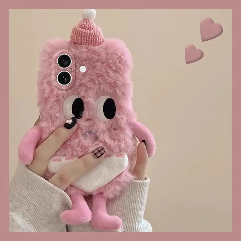3D Monster Velvet Plush Phone Case for iPhone