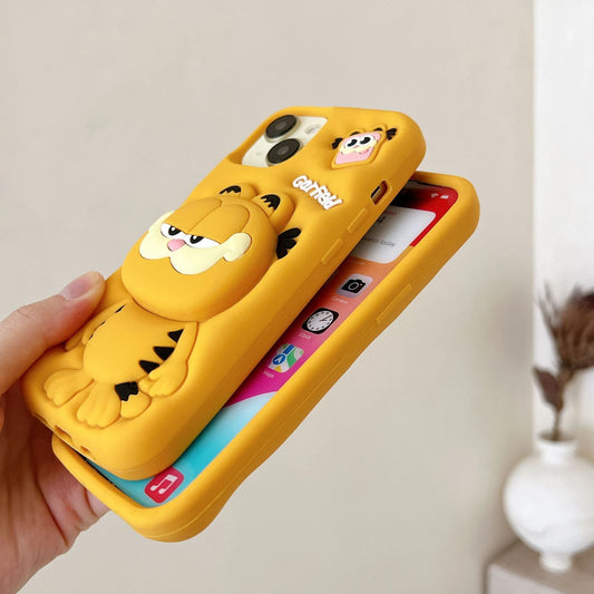 Cute Gar fied Cartoon Cat Silicone Protective Phone Case for iPhone 17 Air 16 15 14 13 12 11 Pro Max Plus