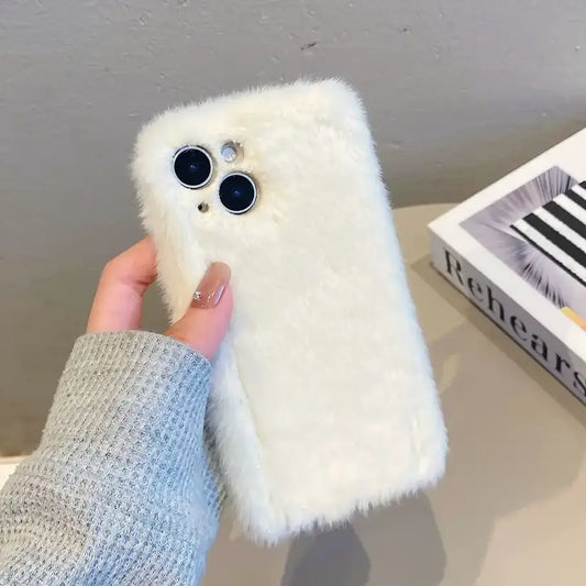 Candy Color Velvet Plush Phone Case for iPhone