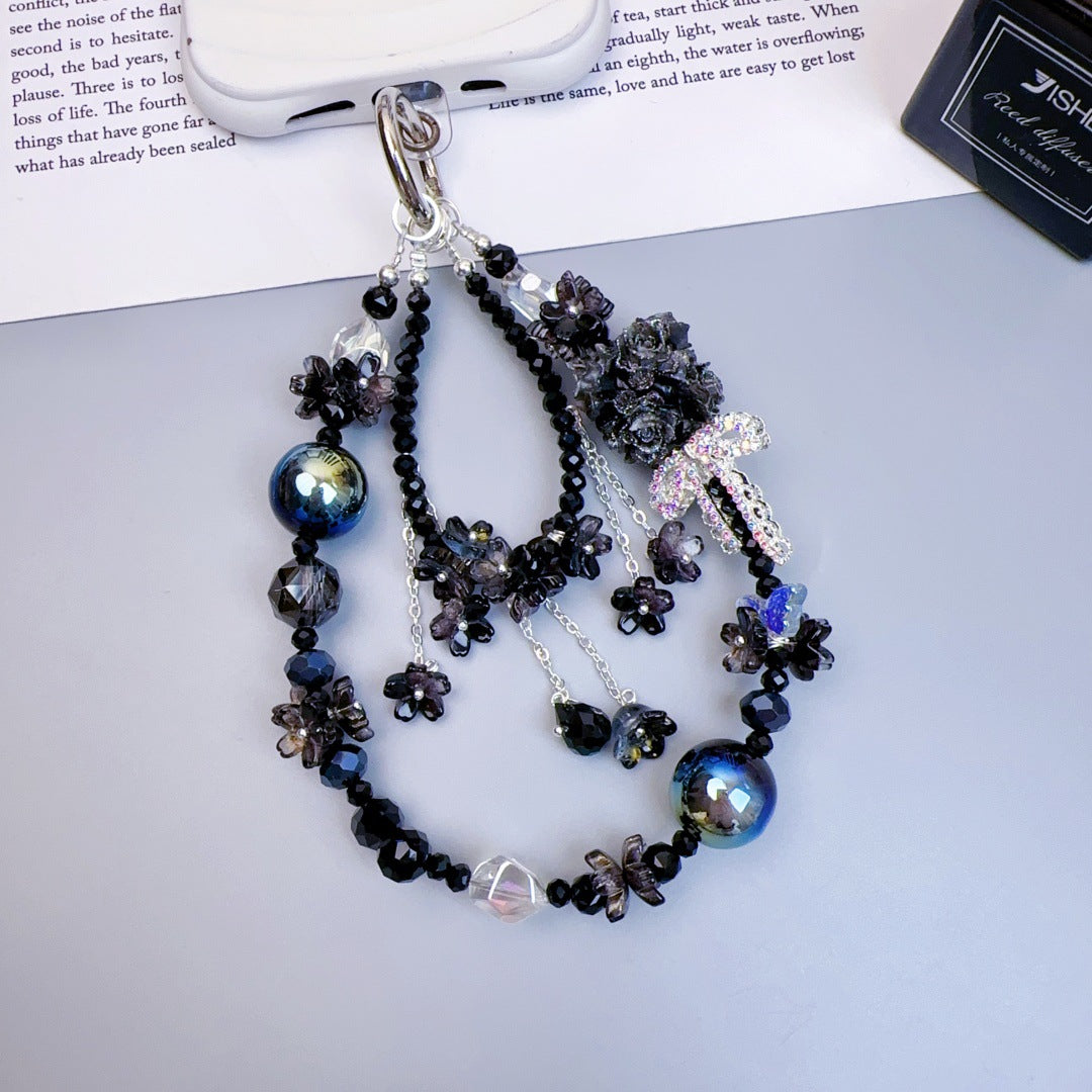 Handmade DIY Flower Cluster Crystal Chain Charm for All Phone Case Pad Case Bumper Bracelet