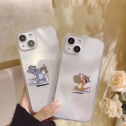Cartoon Cat Cute Mouse Running Phone Case for iPhone 17 16 15 14 13 12 11 Pro Max Plus SE 7 8