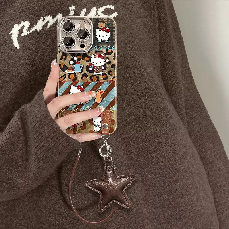Leopard print Kitty phone case