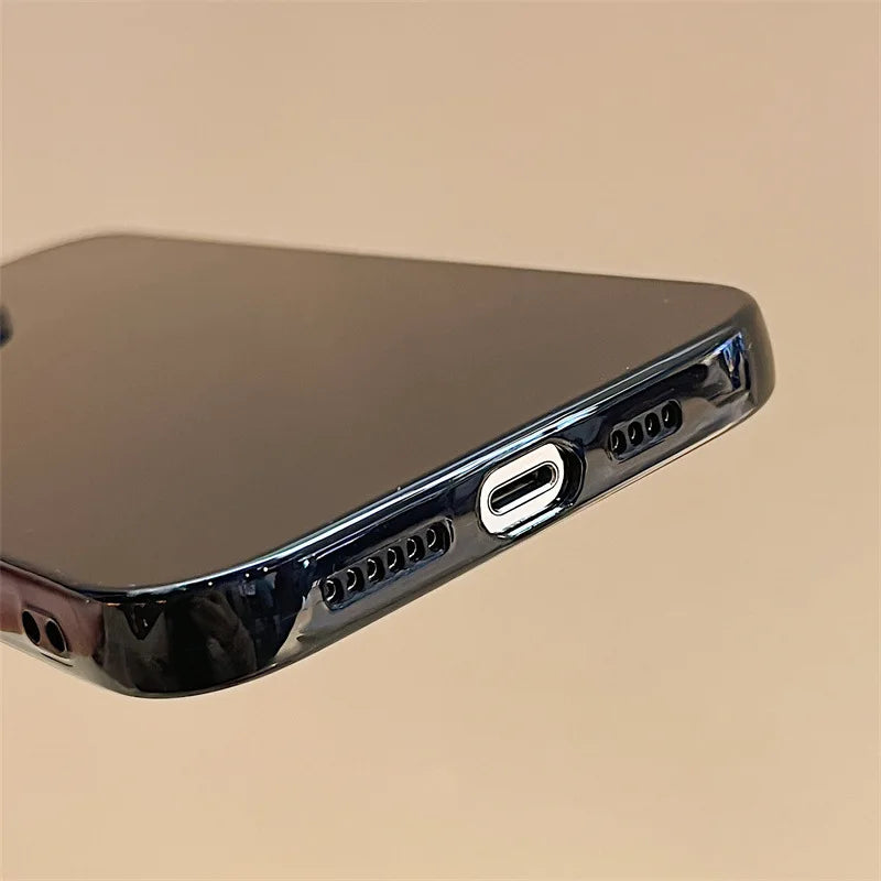 Soft Silicone Glossy Shockproof Phone Case For iPhone 16 15 14 13 12 11 Pro Max XR XS X 7 8 Plus SE Plain Bumper Back Cover