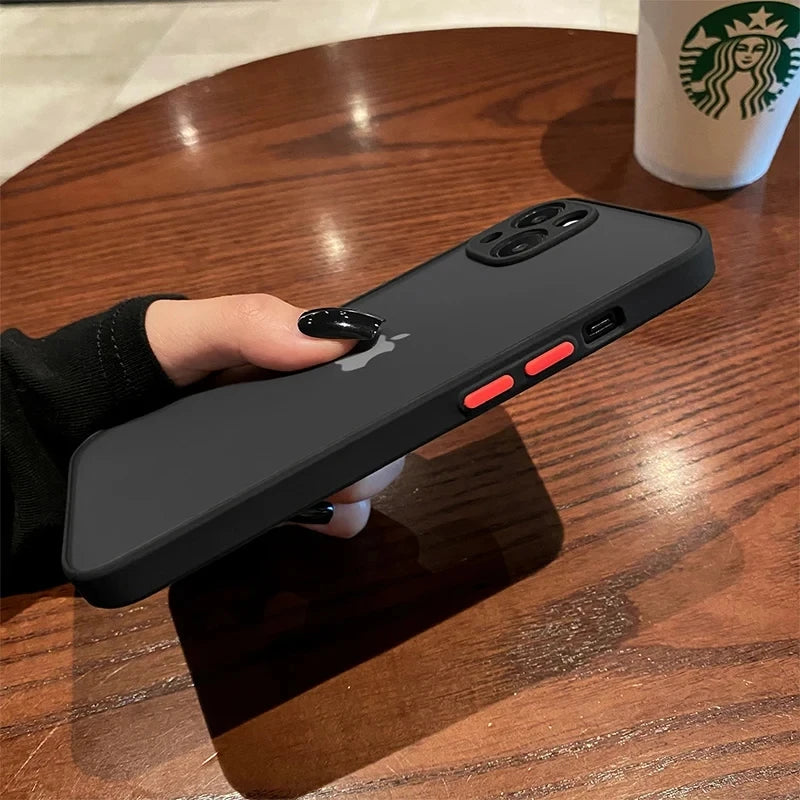 Luxury Shockproof Matte Phone Case For iPhone 17 16 15 14 13 12 11 Pro Max XR XS X 7 8 Plus Mini SE 2 Bumper Transparent Cover