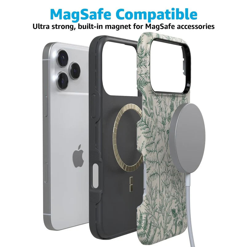 Sage Garden Floral MagSafe Case for iPhone 17 Pro Max 16 15 14 13 12 11 Pro Max XR XS SE 8 7