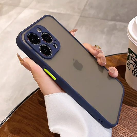 Luxury Shockproof Matte Phone Case For iPhone 17 16 15 14 13 12 11 Pro Max XR XS X 7 8 Plus Mini SE 2 Bumper Transparent Cover