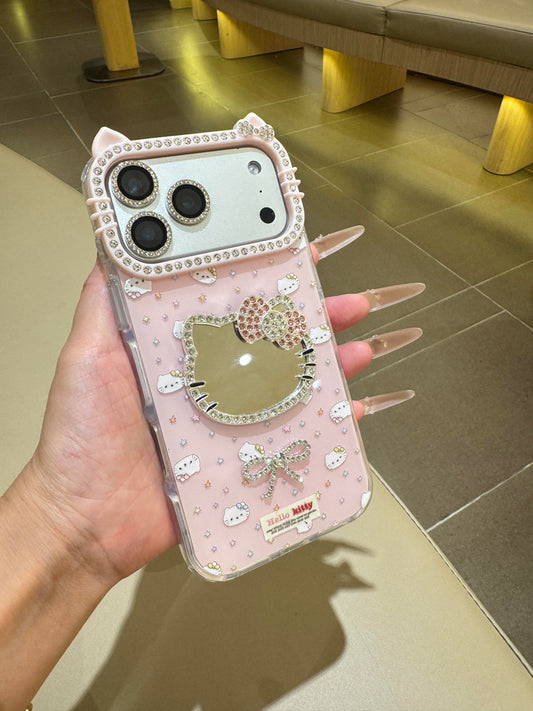 Kitty Pink Mirror Cat Ear Cute Kawaii Phone Case
