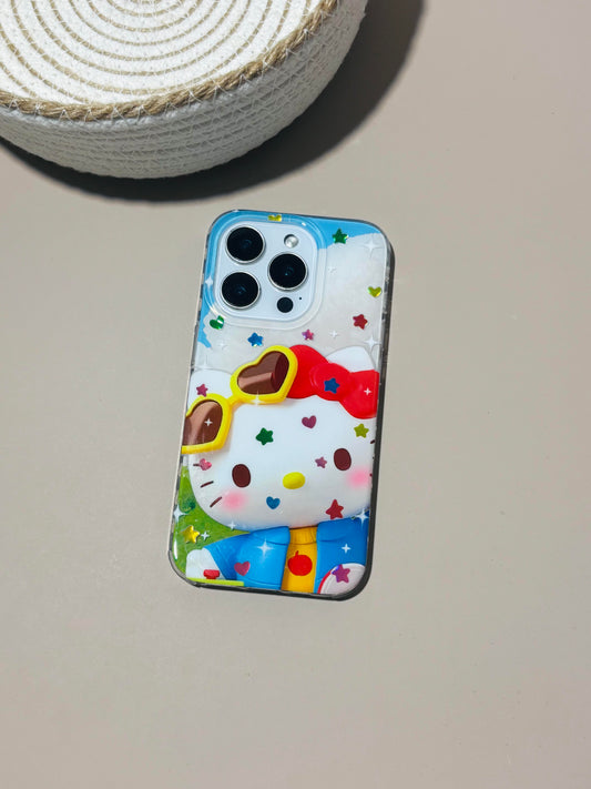 Kitty Sparkly Star Stickers Cute Kawaii Phone Case